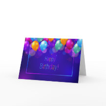 Feliz cumpleaños - Globos vibrantes