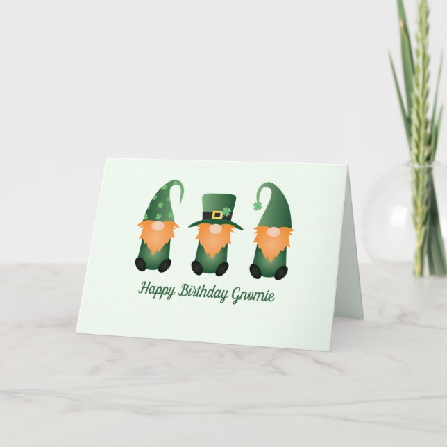 Tarjeta Feliz cumpleaños Gnomie (Anverso)