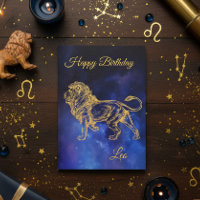 Feliz cumpleaños Gold Leo Zodiac Horoscope Nebulos