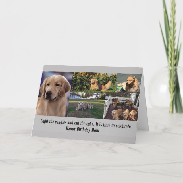 Tarjeta Feliz cumpleaños Golden Retriever Mom Collage (Anverso)