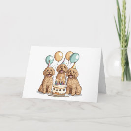 Tarjeta Feliz cumpleaños Goldendoodle Dogs