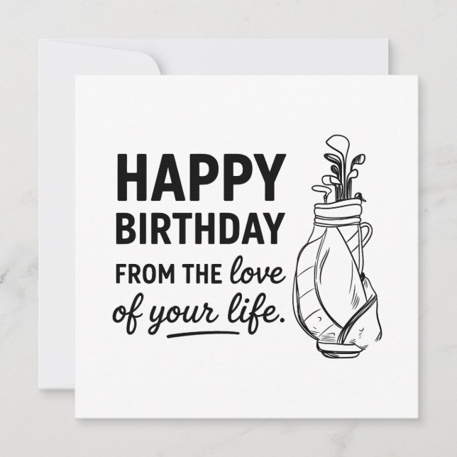 Tarjeta Feliz cumpleaños Golfer (Anverso)