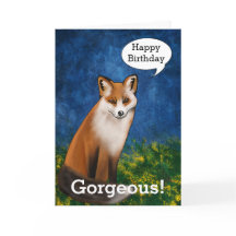 Feliz cumpleaños Gorgeous dice Fox guapo