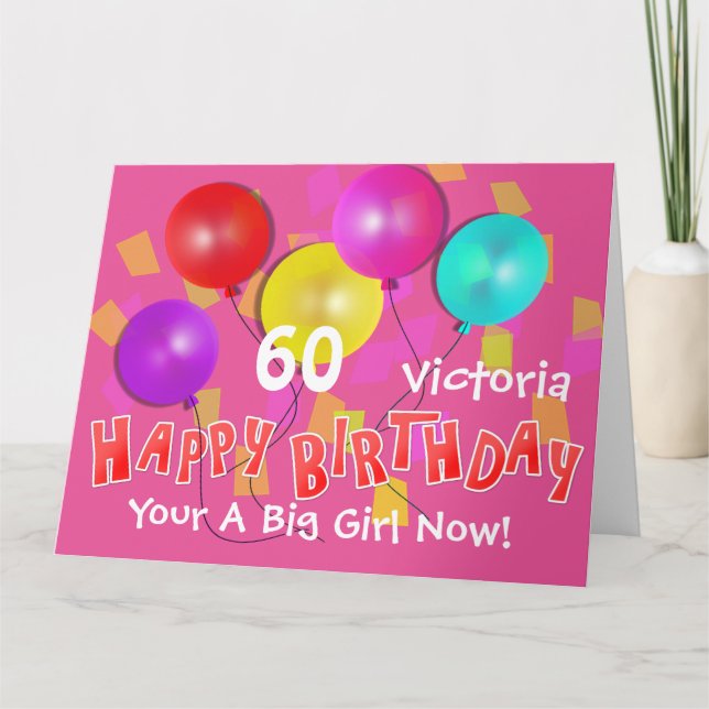 Tarjeta Feliz cumpleaños Gracioso 60º hito personalizado (Anverso)