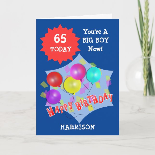 Tarjeta Feliz cumpleaños Gracioso 65º hito personalizado (Anverso)