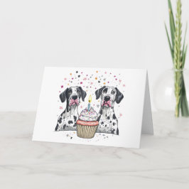 Tarjeta Feliz cumpleaños Gran pastel de dane para perros