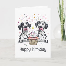 Tarjeta Feliz cumpleaños Gran pastel de dane para perros