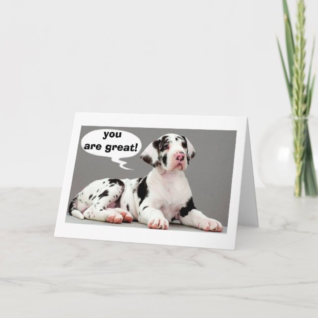 TARJETA FELIZ CUMPLEAÑOS GRANDES DESEOS Y UN GRAN DANE (Anverso)