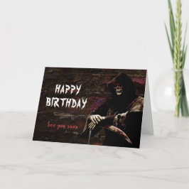 Tarjeta Feliz cumpleaños Grim Reaper Nos vemos pronto