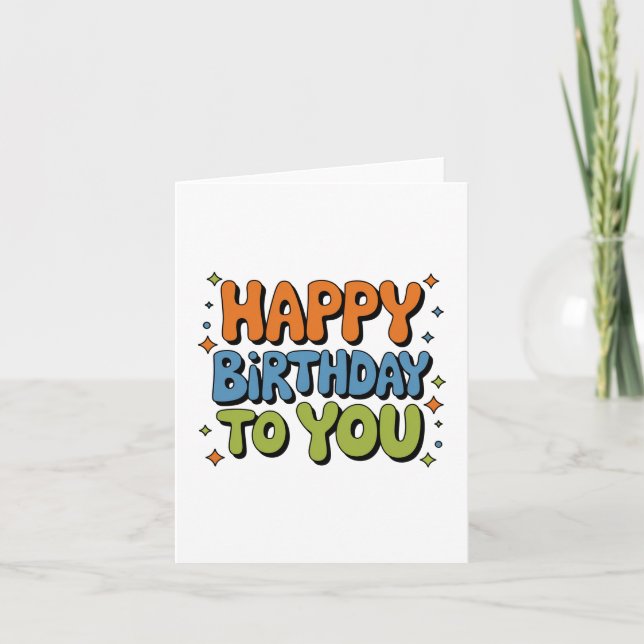 Tarjeta Feliz Cumpleaños Groovy (Anverso)