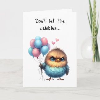 Tarjeta Feliz cumpleaños Grumpy Aves Arrugas y plumas
