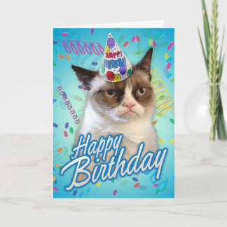 Tarjeta Feliz cumpleaños Grumpy Cat