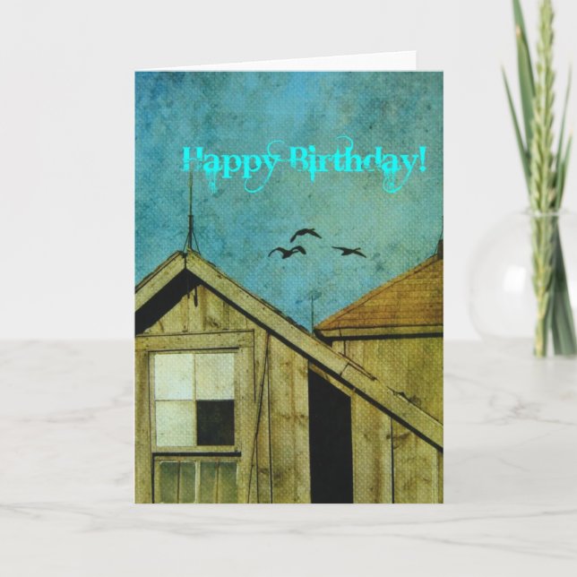 Tarjeta Feliz cumpleaños, Grunge Barn (Anverso)