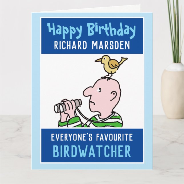 Tarjeta Feliz cumpleaños, guardián de aves o cuidador (Anverso)