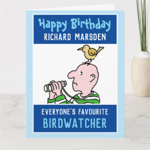 Tarjeta Feliz cumpleaños, guardián de aves o cuidador