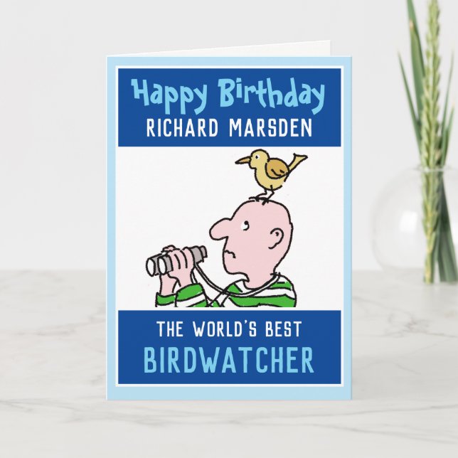 Tarjeta Feliz cumpleaños, guardián de aves o cuidador (Anverso)