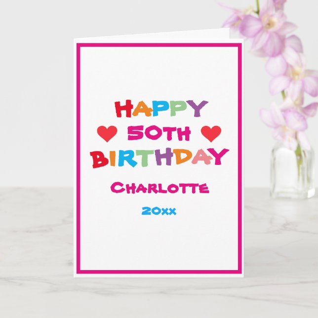 Tarjeta Feliz cumpleaños Guay Cualquier nombre de edad Cum (Orquídea)