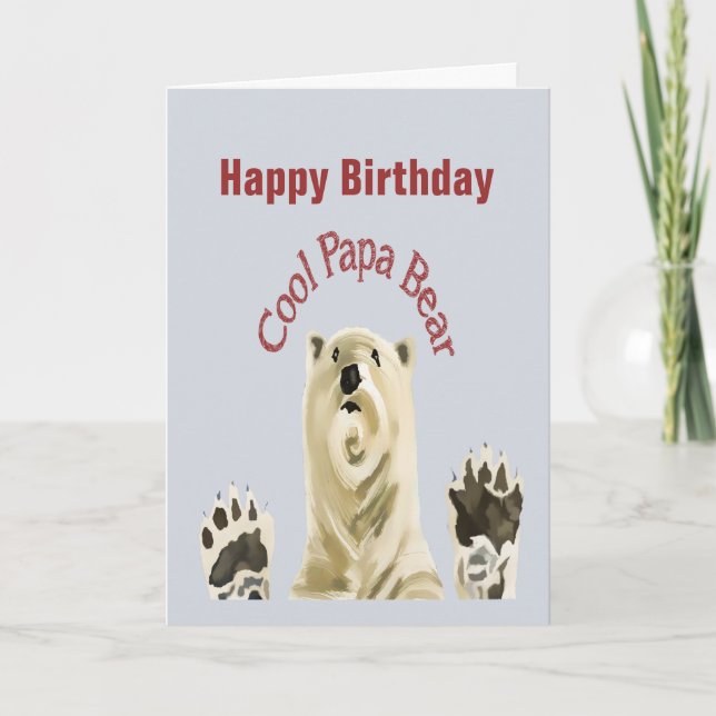 Tarjeta Feliz cumpleaños Guay, papá Bear Blank adentro (Anverso)