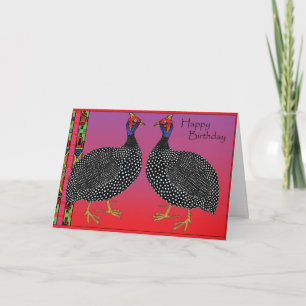Tarjeta Feliz cumpleaños - Guinea Fowl