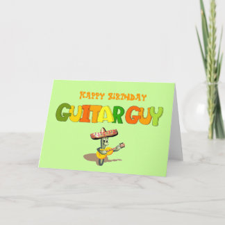 Tarjeta Feliz Cumpleaños Guitarra