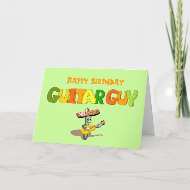 Tarjeta Feliz Cumpleaños Guitarra (Anverso)