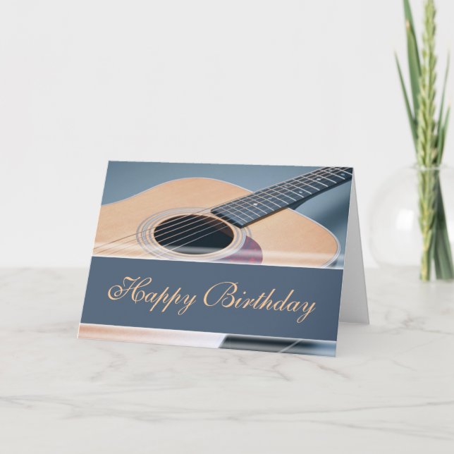Tarjeta Feliz cumpleaños - Guitarra acústica (Anverso)