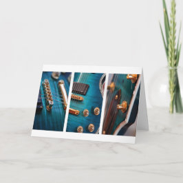 Tarjeta Feliz cumpleaños - Guitarra en azul
