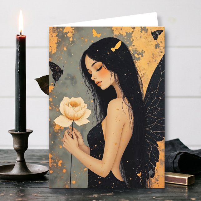 Tarjeta Feliz Cumpleaños | | Hada Gótica y Rosa (Subido por el creador)