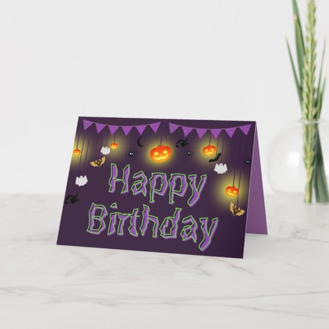 Tarjeta Feliz cumpleaños Halloween Card (Anverso)