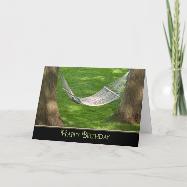 Tarjeta Feliz cumpleaños hamaca (Anverso)