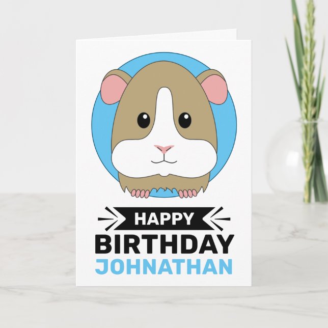 Tarjeta Feliz cumpleaños, Hamster personalizado (Anverso)