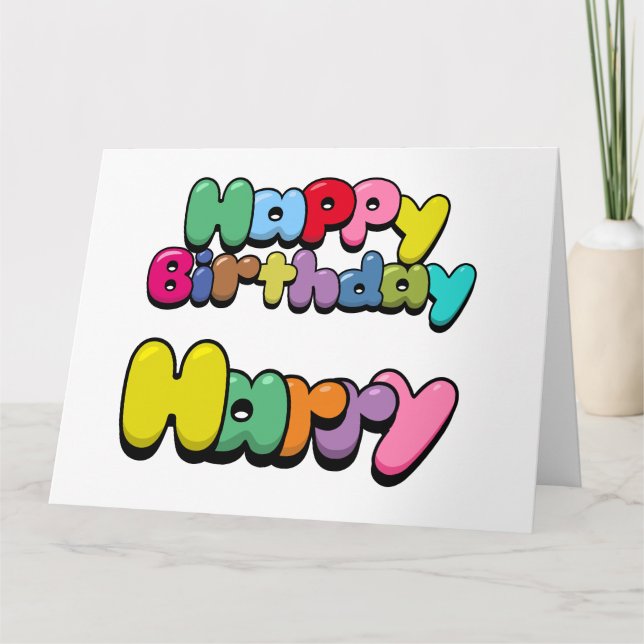 Tarjeta Feliz cumpleaños Harry (Anverso)