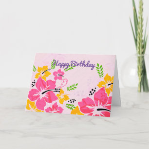 Tarjeta Feliz cumpleaños hawaiano