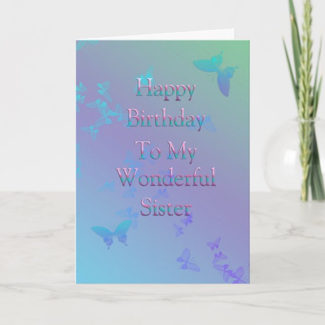 Tarjeta Feliz cumpleaños, hermana (Anverso)
