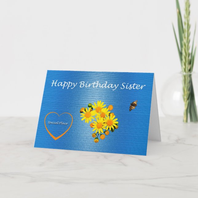 Tarjeta Feliz cumpleaños hermana Daisy (Anverso)