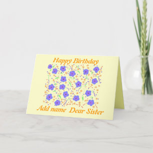 Tarjeta Feliz cumpleaños, hermana de la tarjeta.