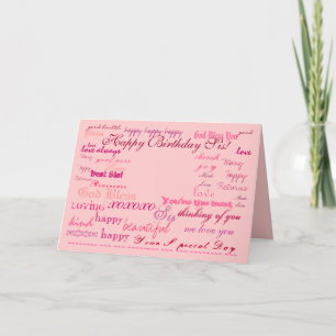 Tarjeta "¡Feliz cumpleaños, hermana!"tarjeta