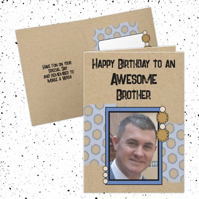Tarjeta Feliz cumpleaños hermano foto azul (Subido por el creador)