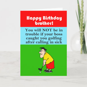Tarjeta Feliz cumpleaños hermano golfista y su jefe