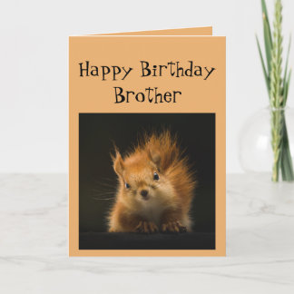 Tarjeta Feliz cumpleaños hermano gracioso animal de ardill