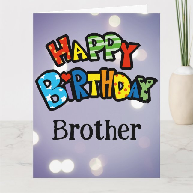 Tarjeta Feliz Cumpleaños Hermano Texto Personalizado (Anverso)