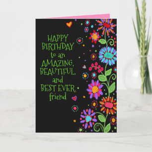 Tarjeta Feliz cumpleaños, hermosa amiga