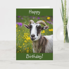 Tarjeta Feliz cumpleaños, hermosa cabra