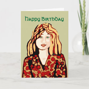 Tarjeta Feliz cumpleaños, hermosa chica