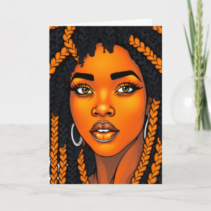 Tarjeta Feliz cumpleaños hermosa mujer negra hermana reina