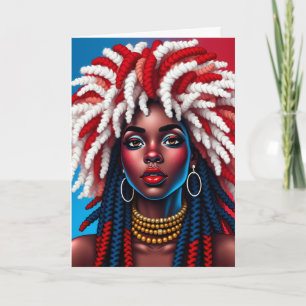 Tarjeta Feliz cumpleaños hermosa mujer negra hermana reina