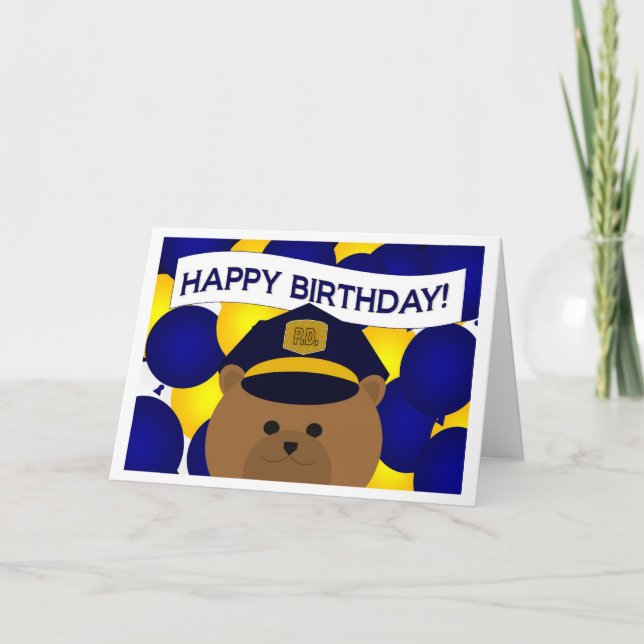 Tarjeta ¡Feliz cumpleaños, héroe de la policía! (Anverso)