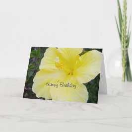 Tarjeta Feliz cumpleaños - Hibiscus amarillo