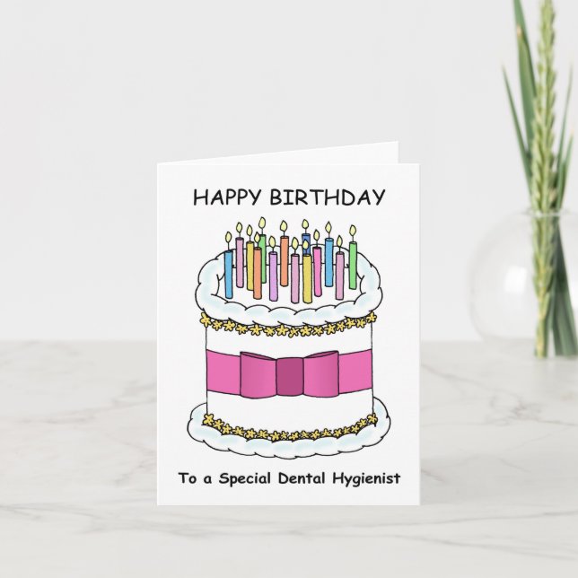Tarjeta Feliz cumpleaños, higienista dental (Anverso)