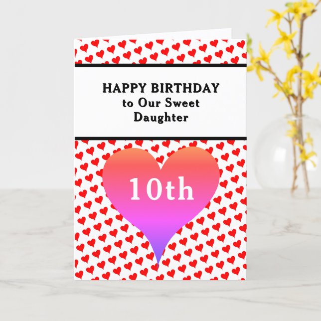 Tarjeta Feliz Cumpleaños Hija Corazones Cualquier Edad (flor amarilla)